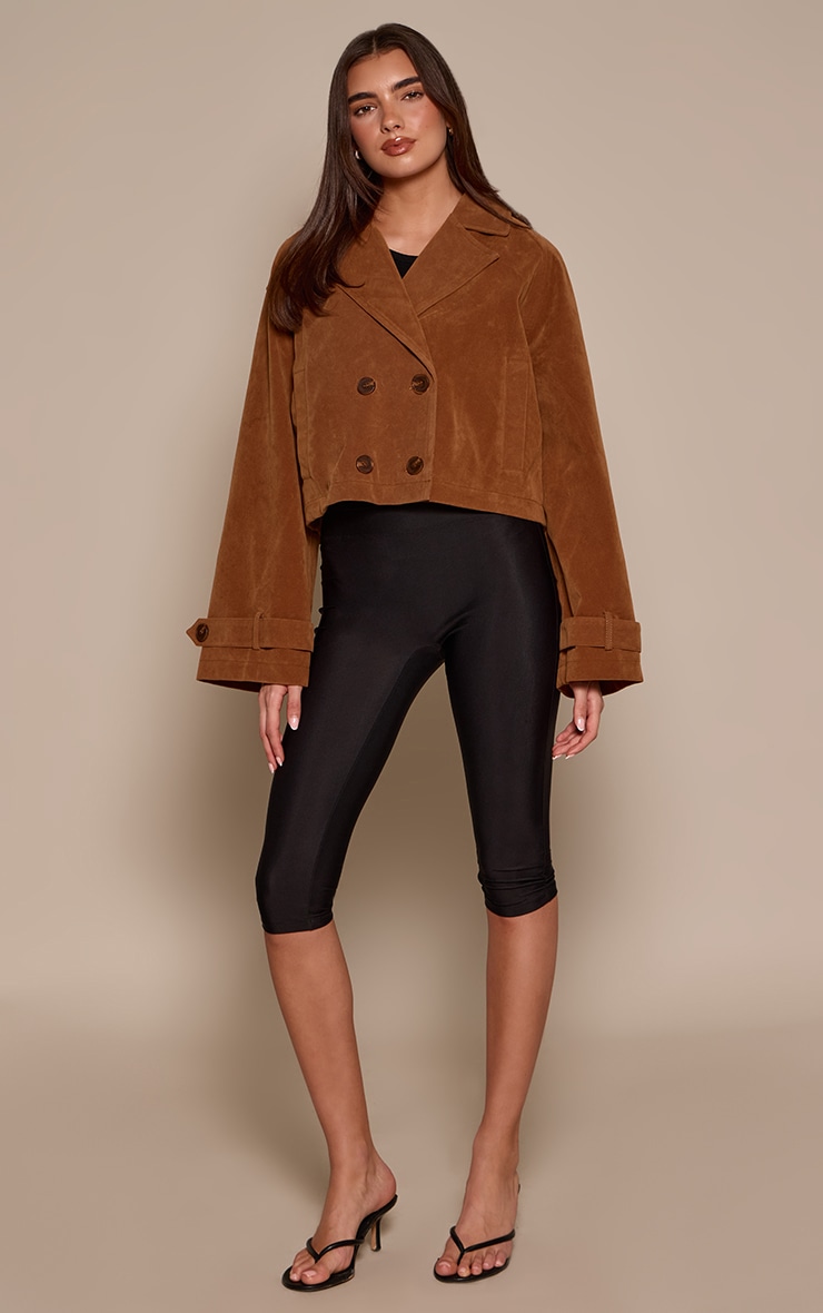 Toffee Suede Cropped Trench image 3