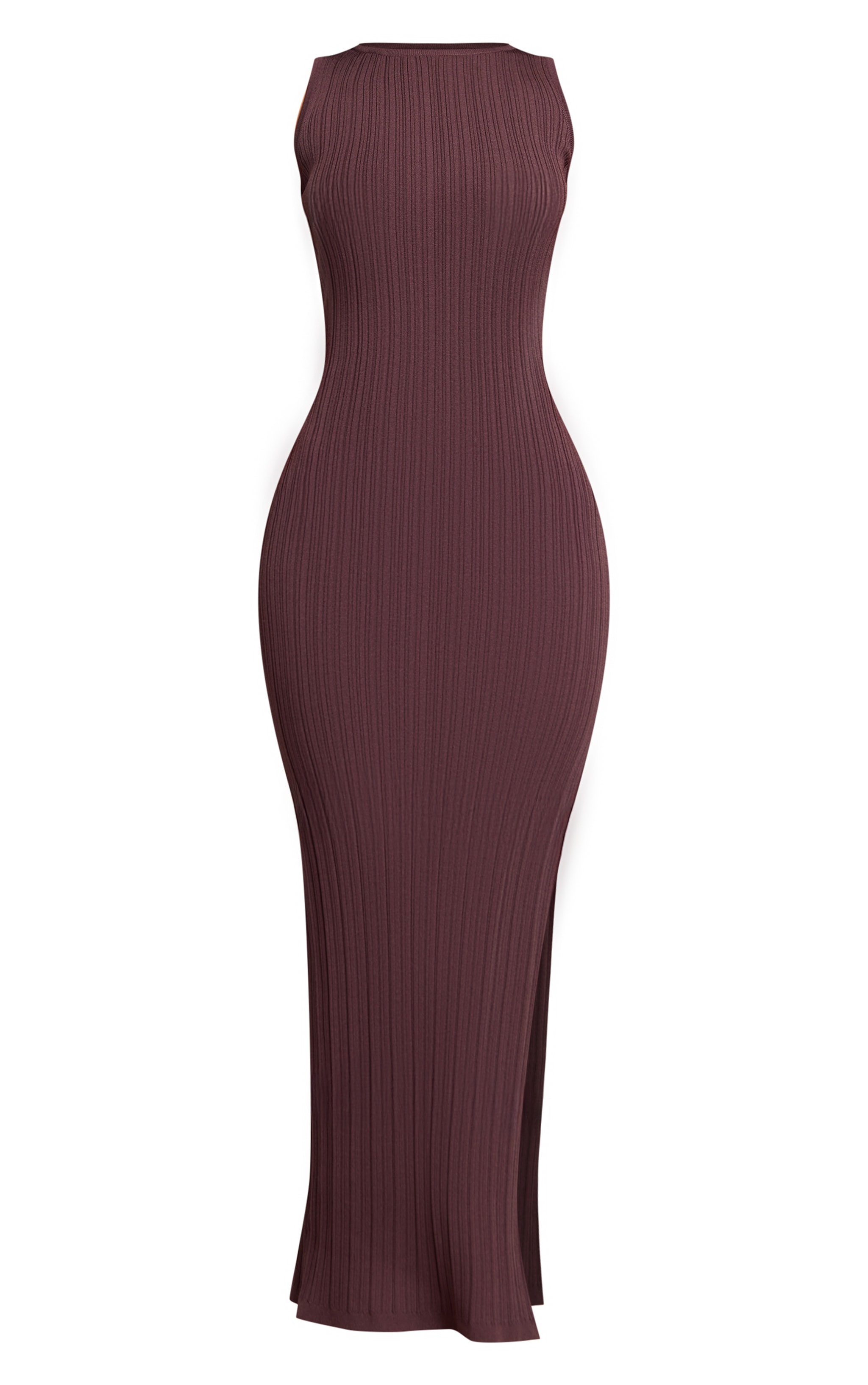 Petite Chocolate Fine Knit Sleeveless Maxi Dress image 5