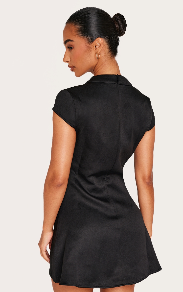 Petite Black Woven Structured Shift Dress image 2