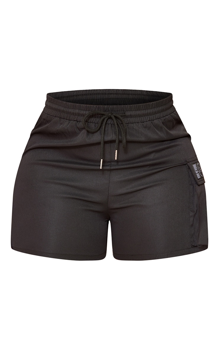 PRETTYLITTLETHING Shape Black Badge Shorts image 6