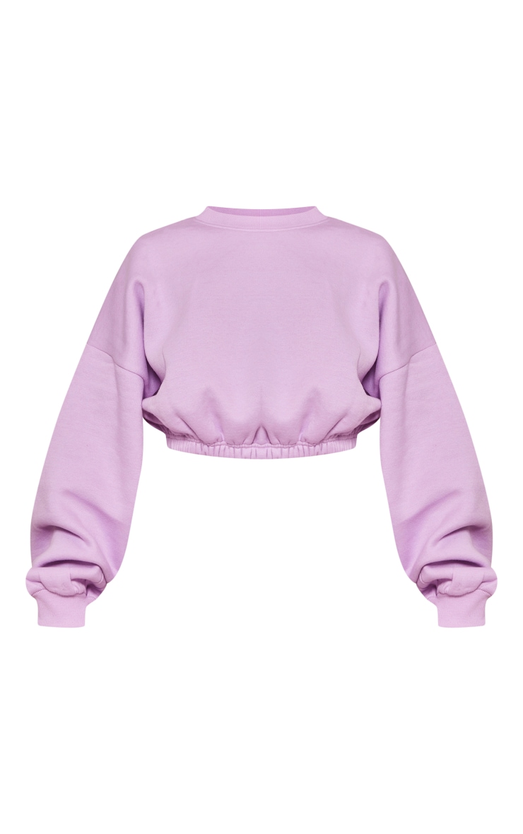 Sweat cintré court oversize lilas image 5