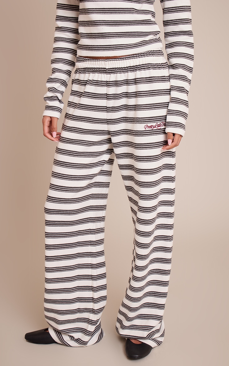 Tall Monochrome Striped Soft Wide Leg Sweatpants image 2