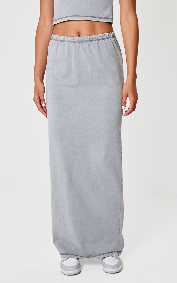 Grey cotton maxi skirt best sale