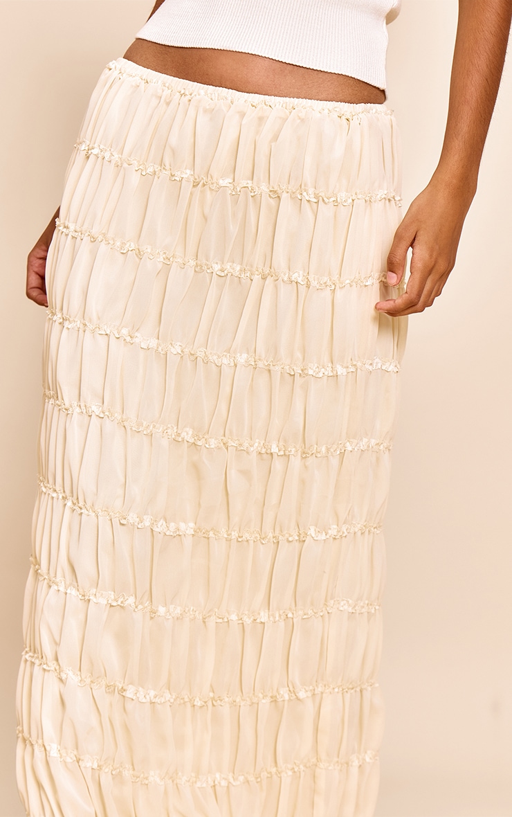 Petite Cream Chiffon Maxi Skirt image 4