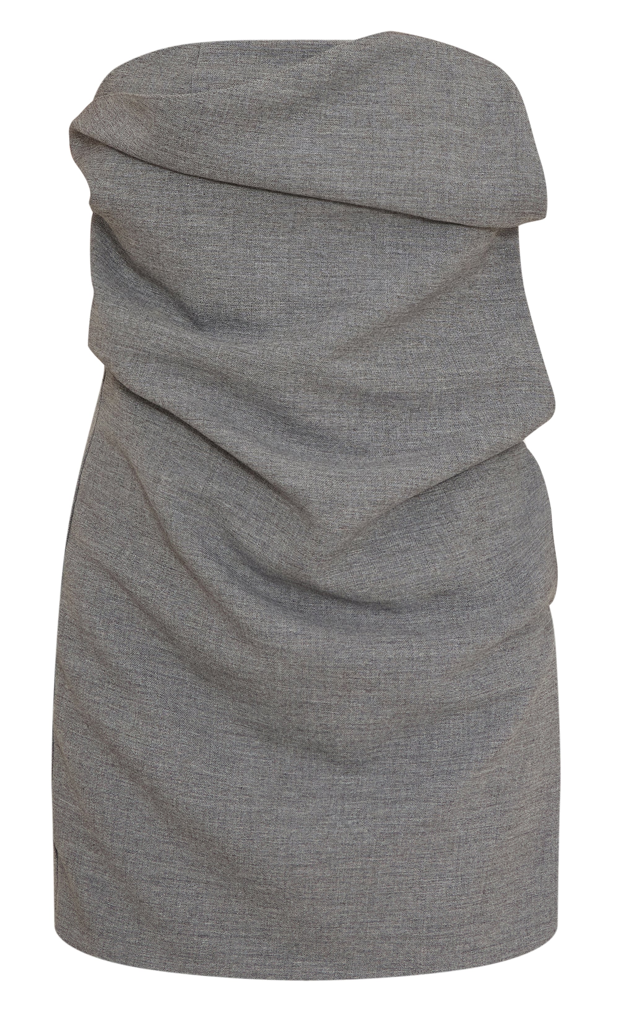 Grey Tailored Woven Pleated Detail Shift Dress image 5