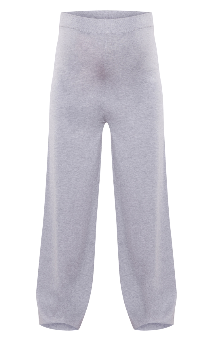 Maternity Grey Knitted Wide Leg Pants image 3