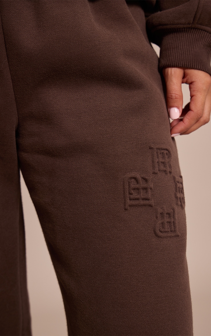Petite Chocolate PLT Embossed Wide Leg Sweatpants image 4