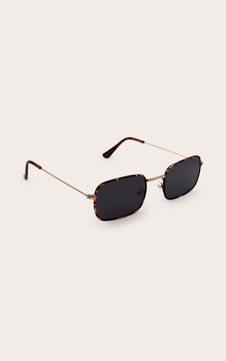 Tortoiseshell Metal Frame Square Sunglasses image 3