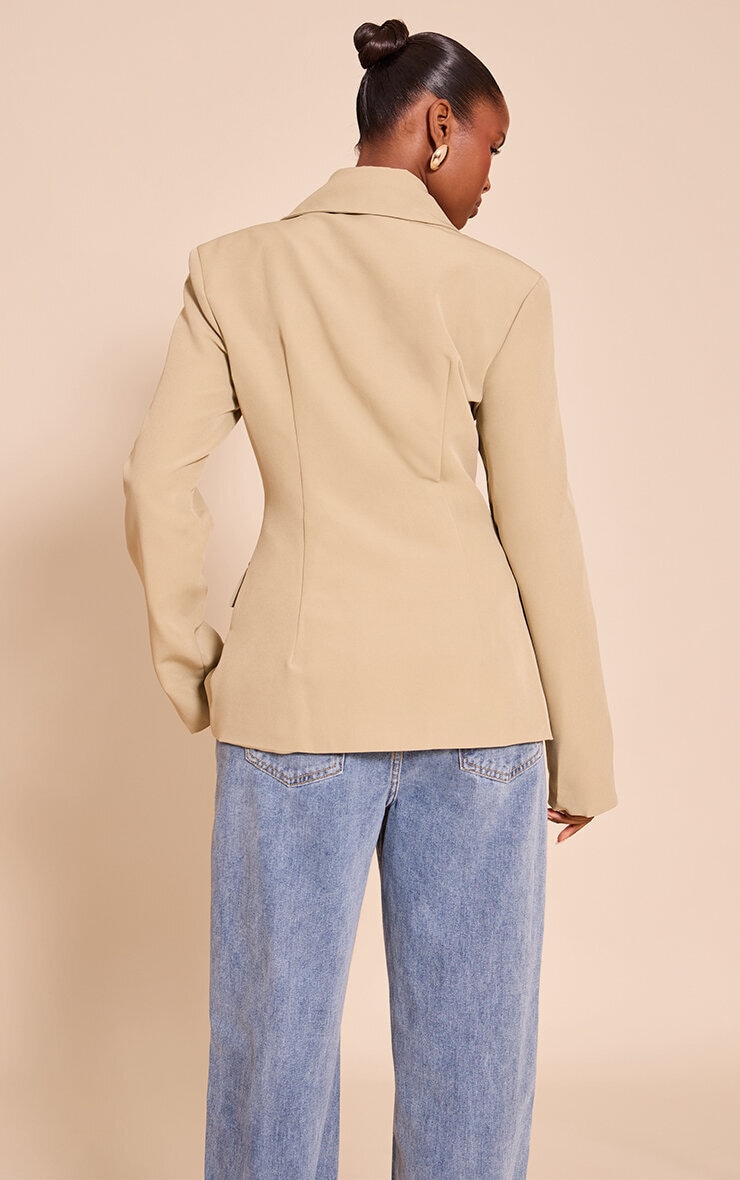 Blazer sauge à revers pointus et taille cintrée image 2