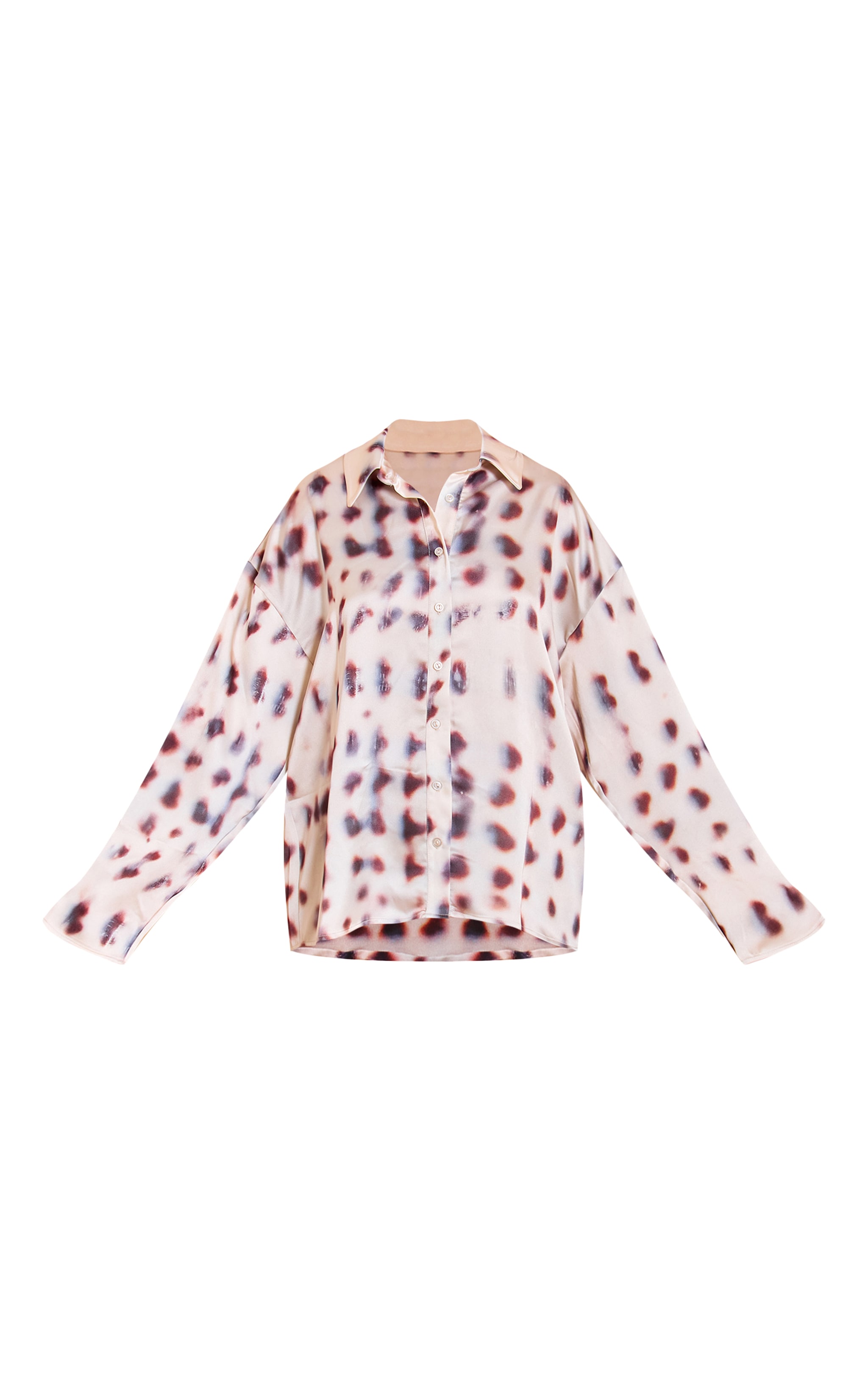 Cream Shell Printed Satin Shirt image 5