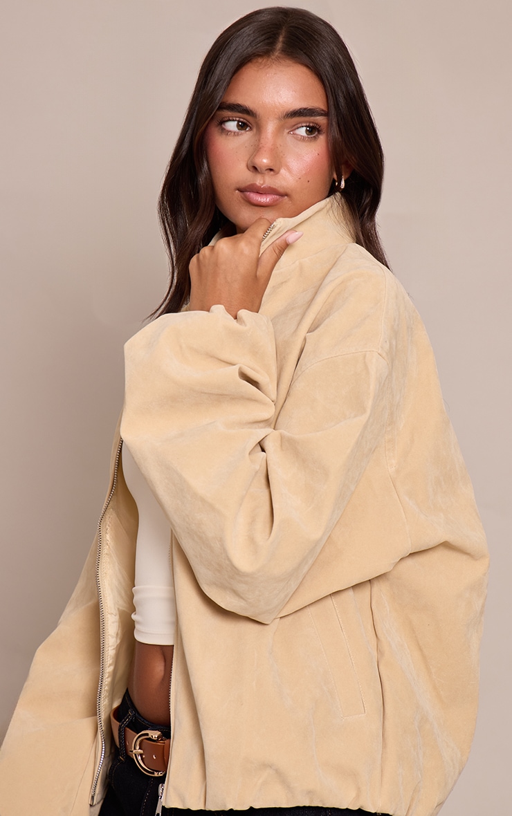 Buttercream Suede Bomber Jacket image 4