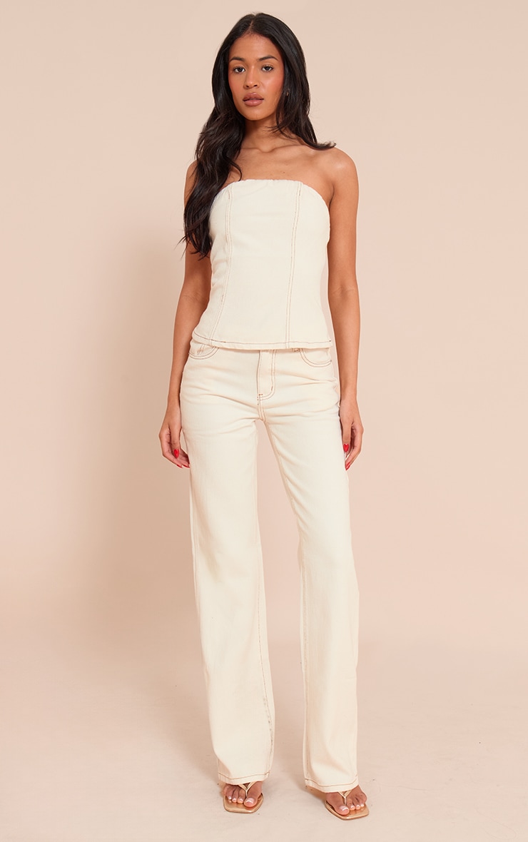 Tall Top bustier en jean écru image 3