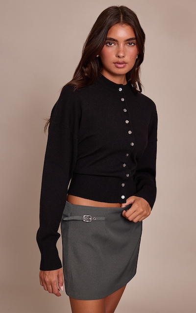 Black Compact Knitted Cardigan