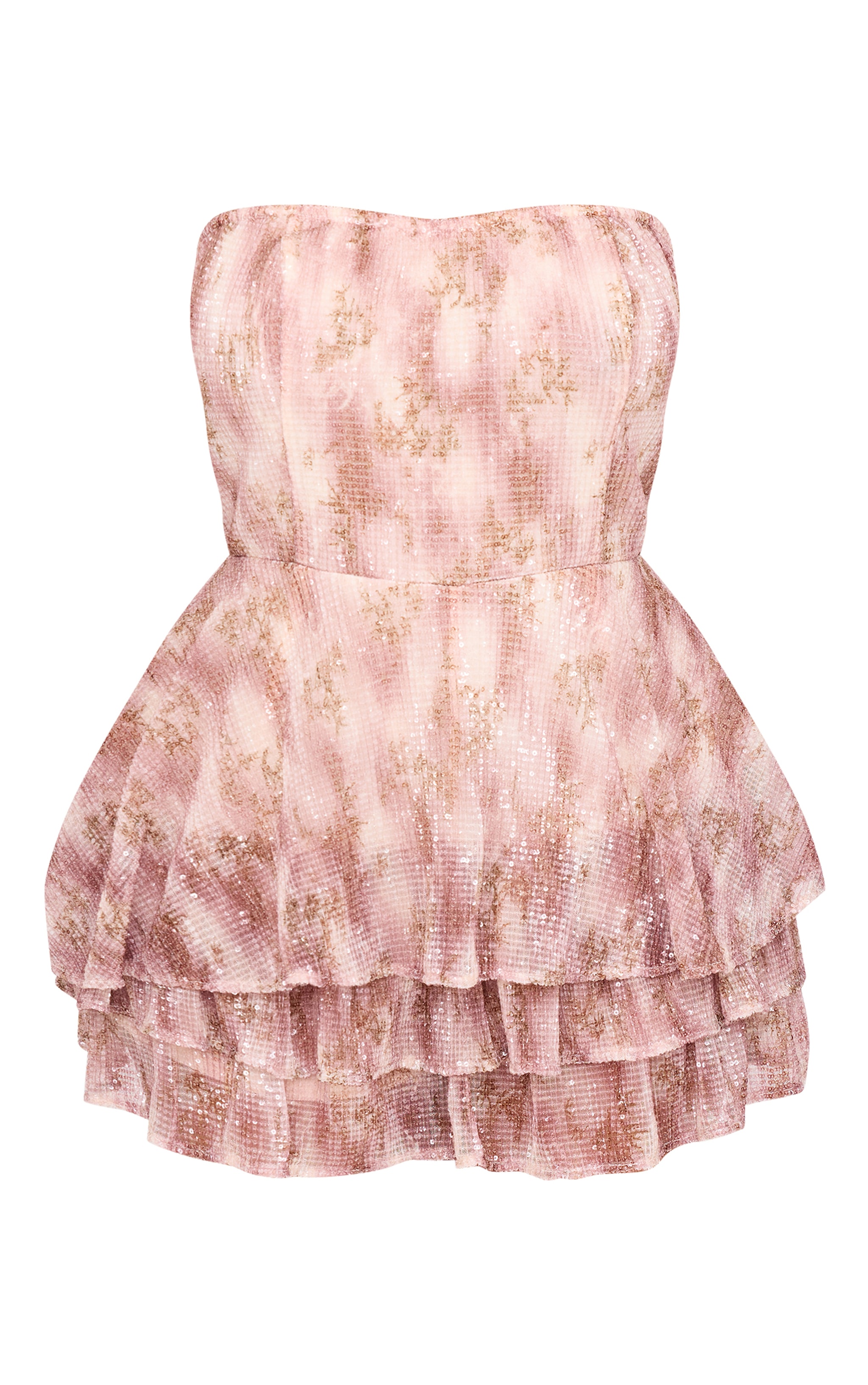 Plus Pink Floral Print Embellished Bandeau Rara Playsuit image 5