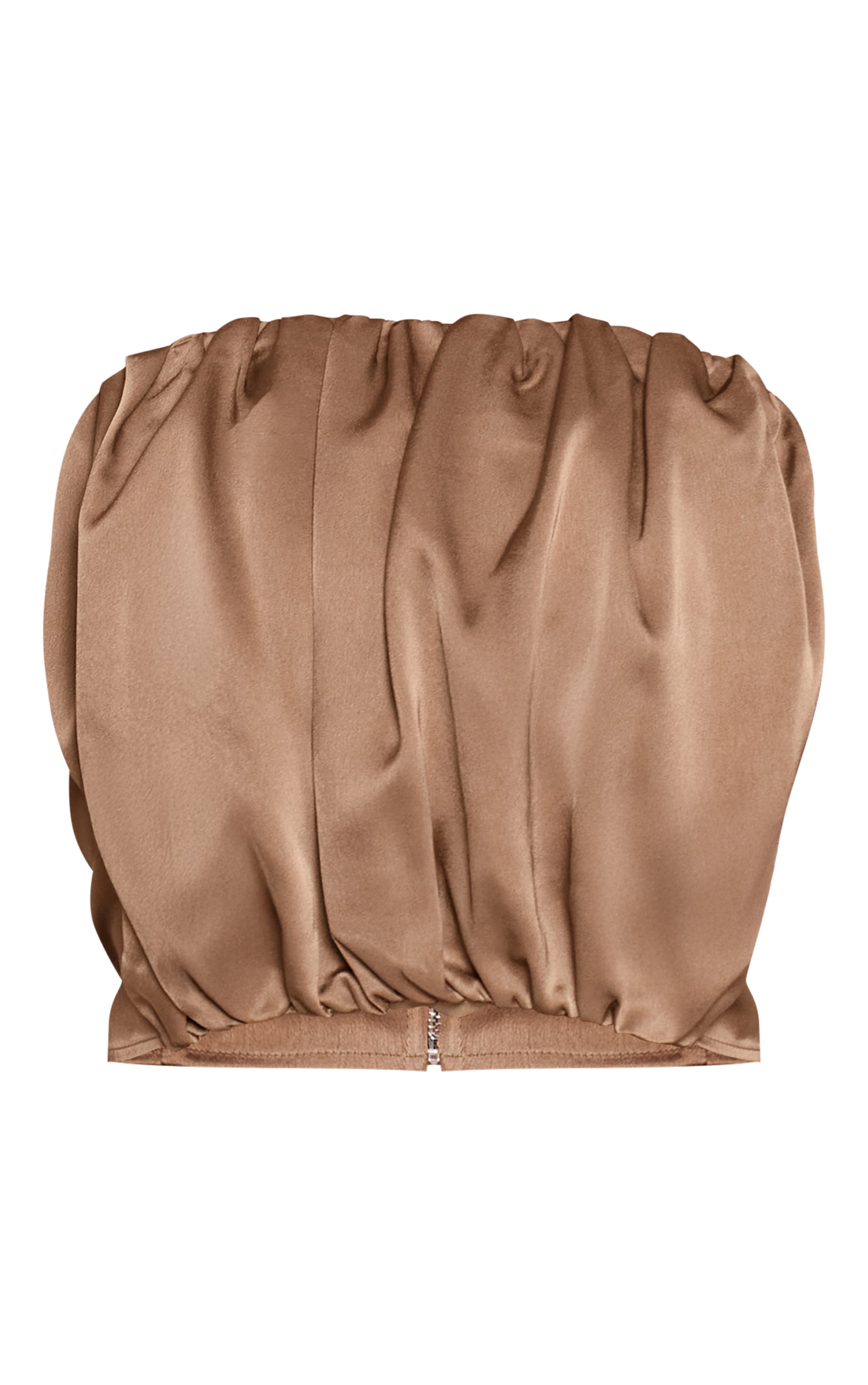 Top bustier satiné or olive froncé image 5