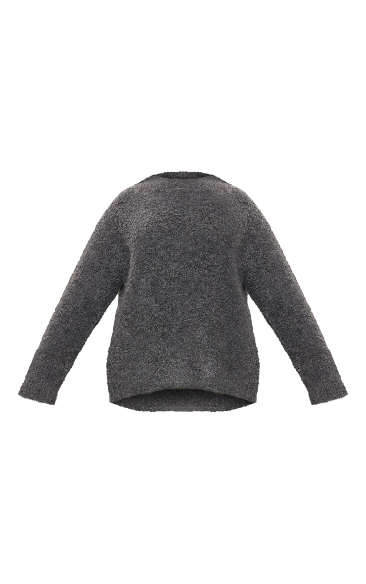 Plus Charcoal  Bobble Knit Oversized Sweater image 5