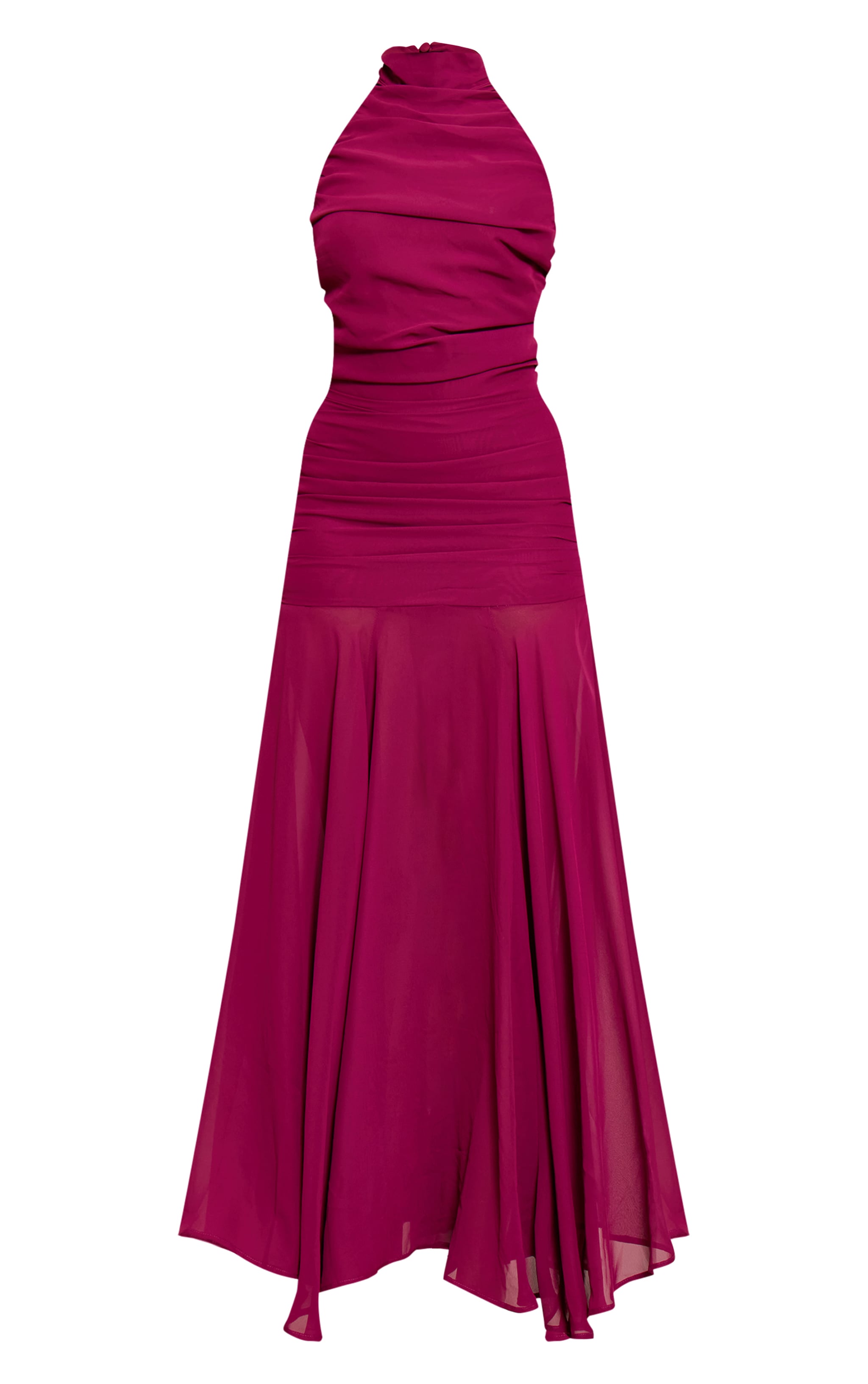 Plum Chiffon High Neck Maxi Dress image 5
