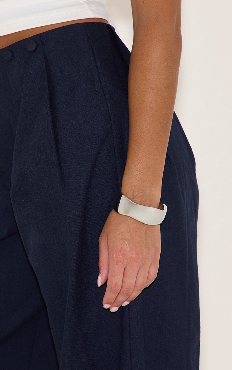 Silver Smooth Abstract Cuff image 1