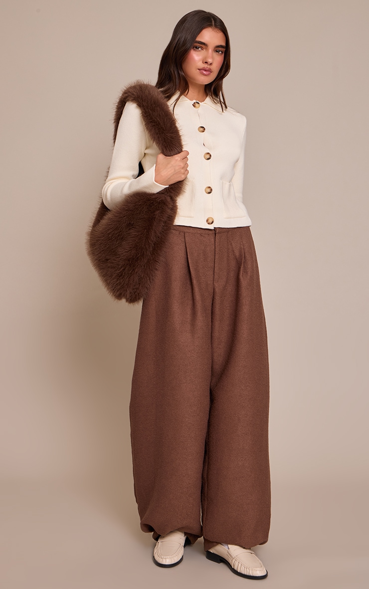 Cream Pocket Detail Button Down Knitted Cardigan image 3