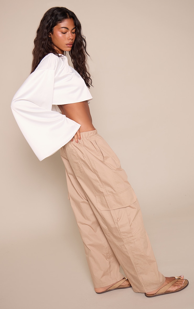 Pantalon en coton gris pierre à poches style cargo