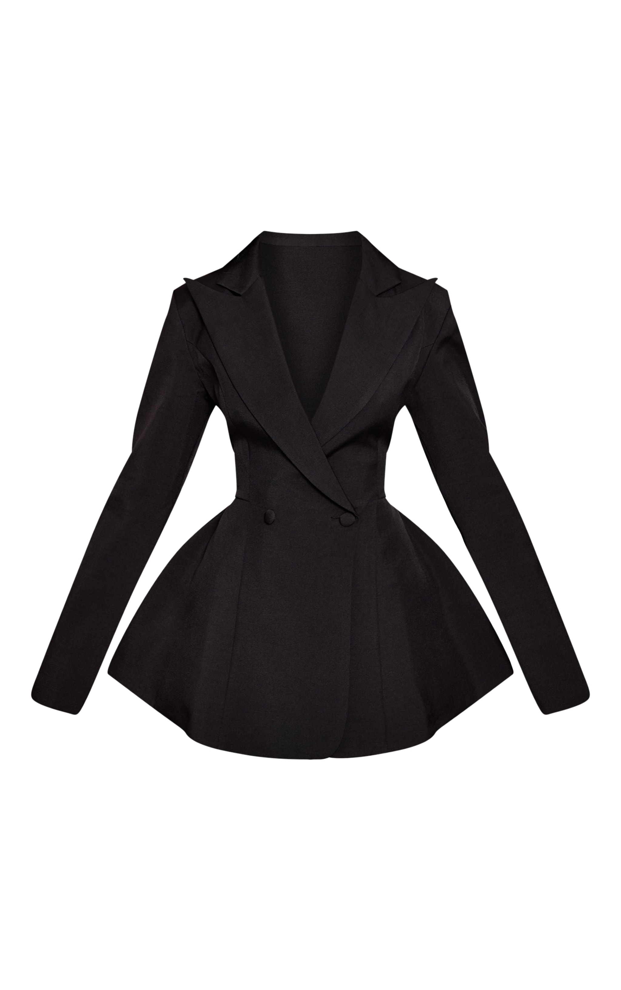 Petite Robe blazer droite noire à double boutonnière image 5