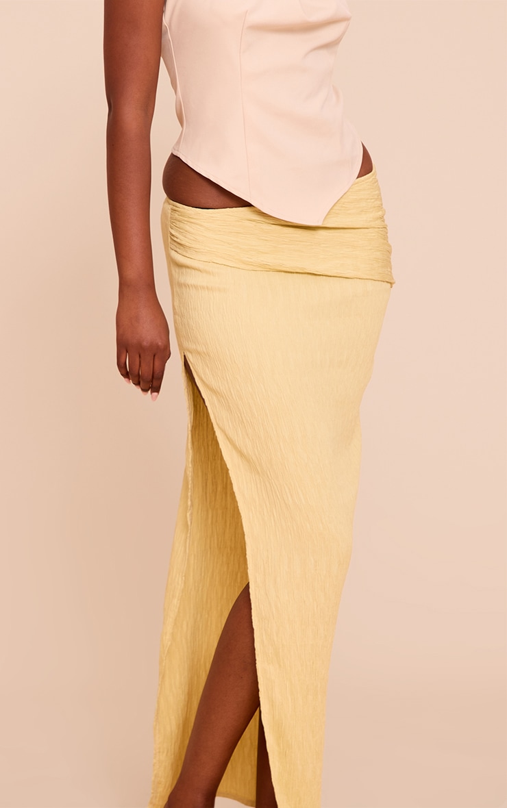 Lemon Woven Textured Maxi Skirt image 4