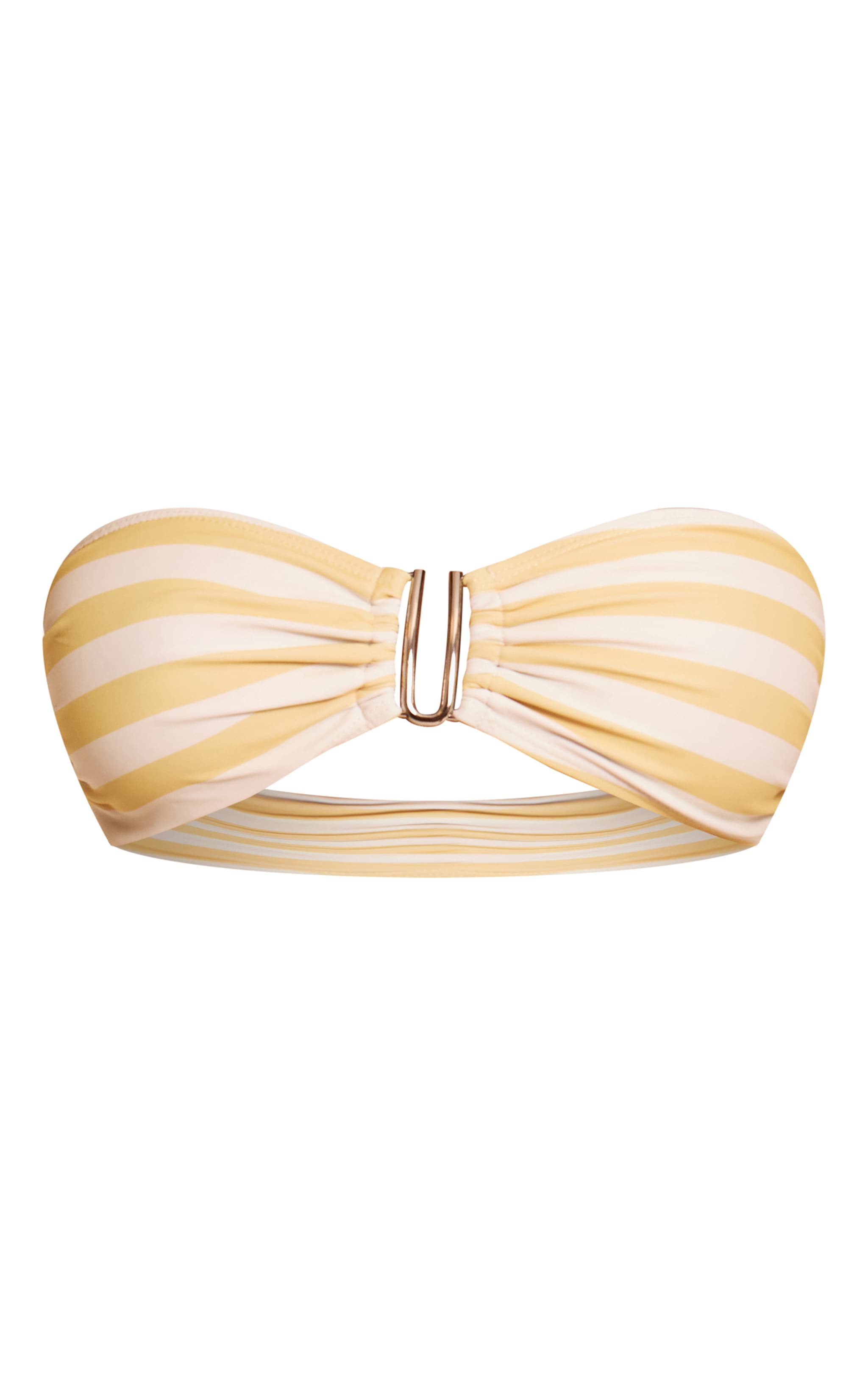 Haut de Bikini Bandeau à Rayures Citron et Armature en U image 5