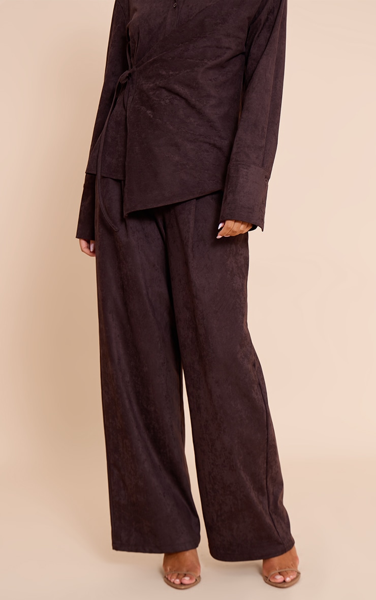 Chocolate Suede Straight Leg Pant image 2