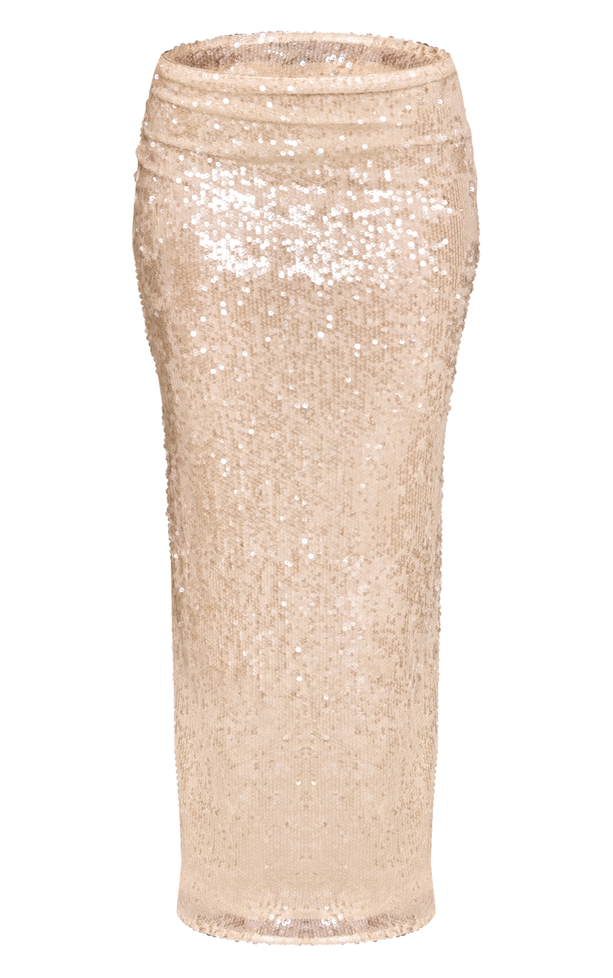 Cream Sequin Mid Rise Maxi Skirt image 5