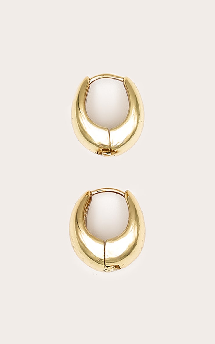 Real Gold Plated Drop Huggie Hoop Earrings image 2
