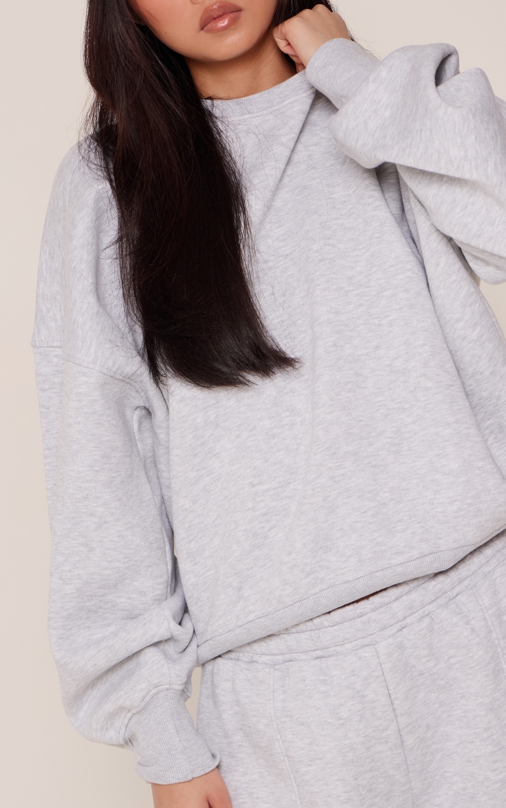 Ash Grey Balloon Sleeve Oversized Sweatshirt image 4