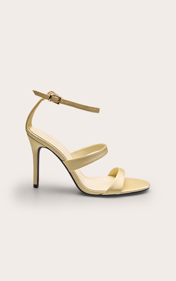 Lemon Satin Double Band High Heel Sandal image 2