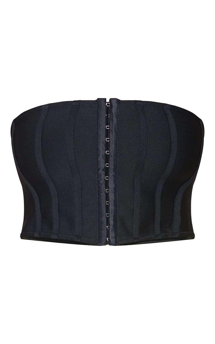 Black Bandage Hook And Eye Detail Corset