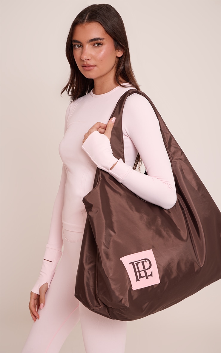 PrettyLittleThing Chocolate Oversized Sports Tote Bag