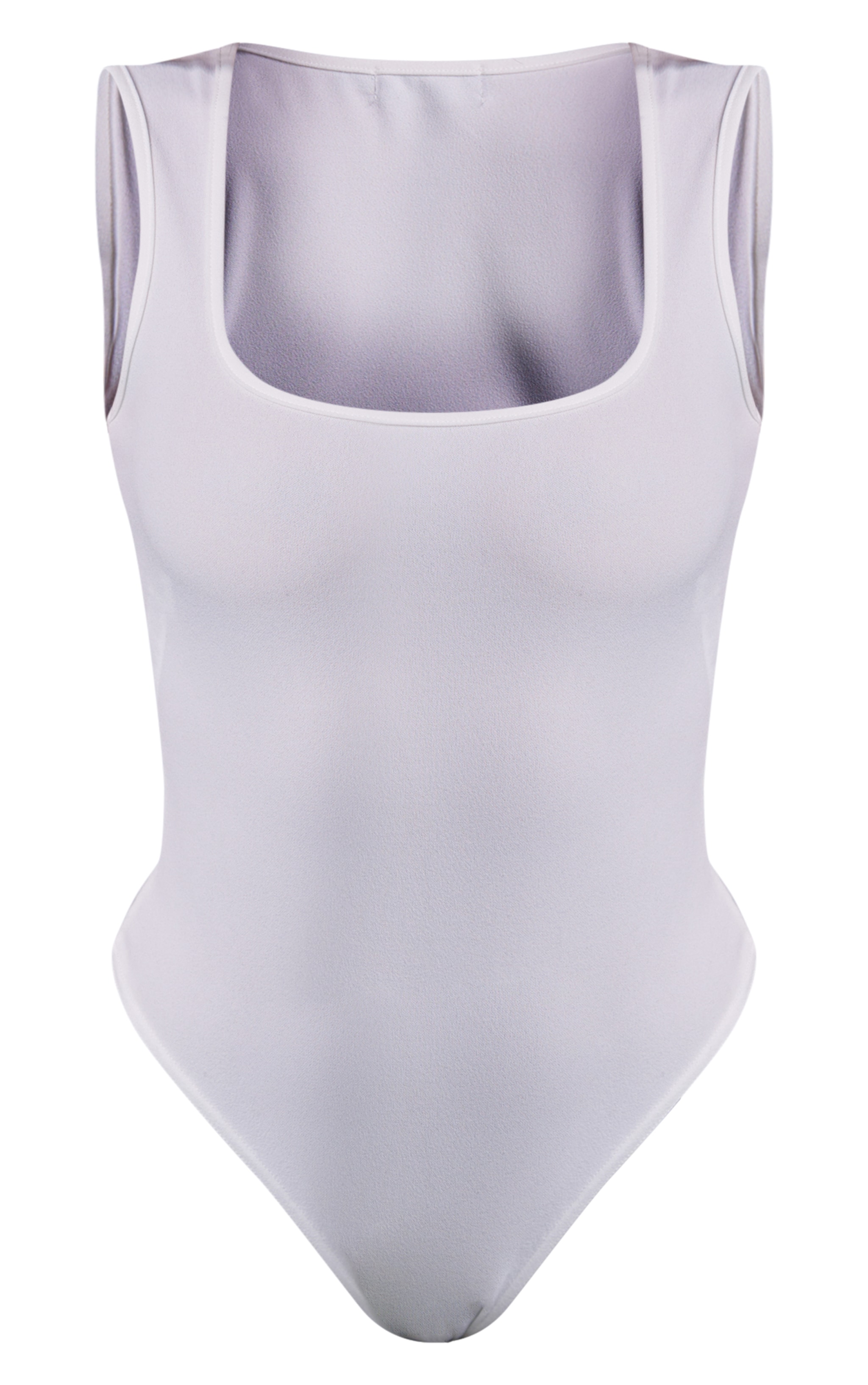 White Crepe Square Neck Bodysuit image 5