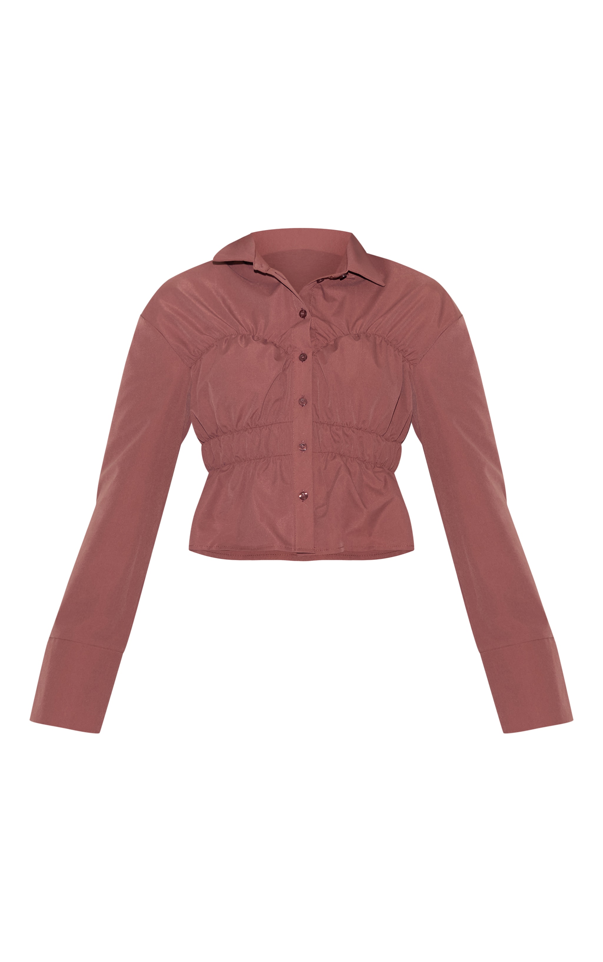 Dark Brown Shirred Shirt image 5