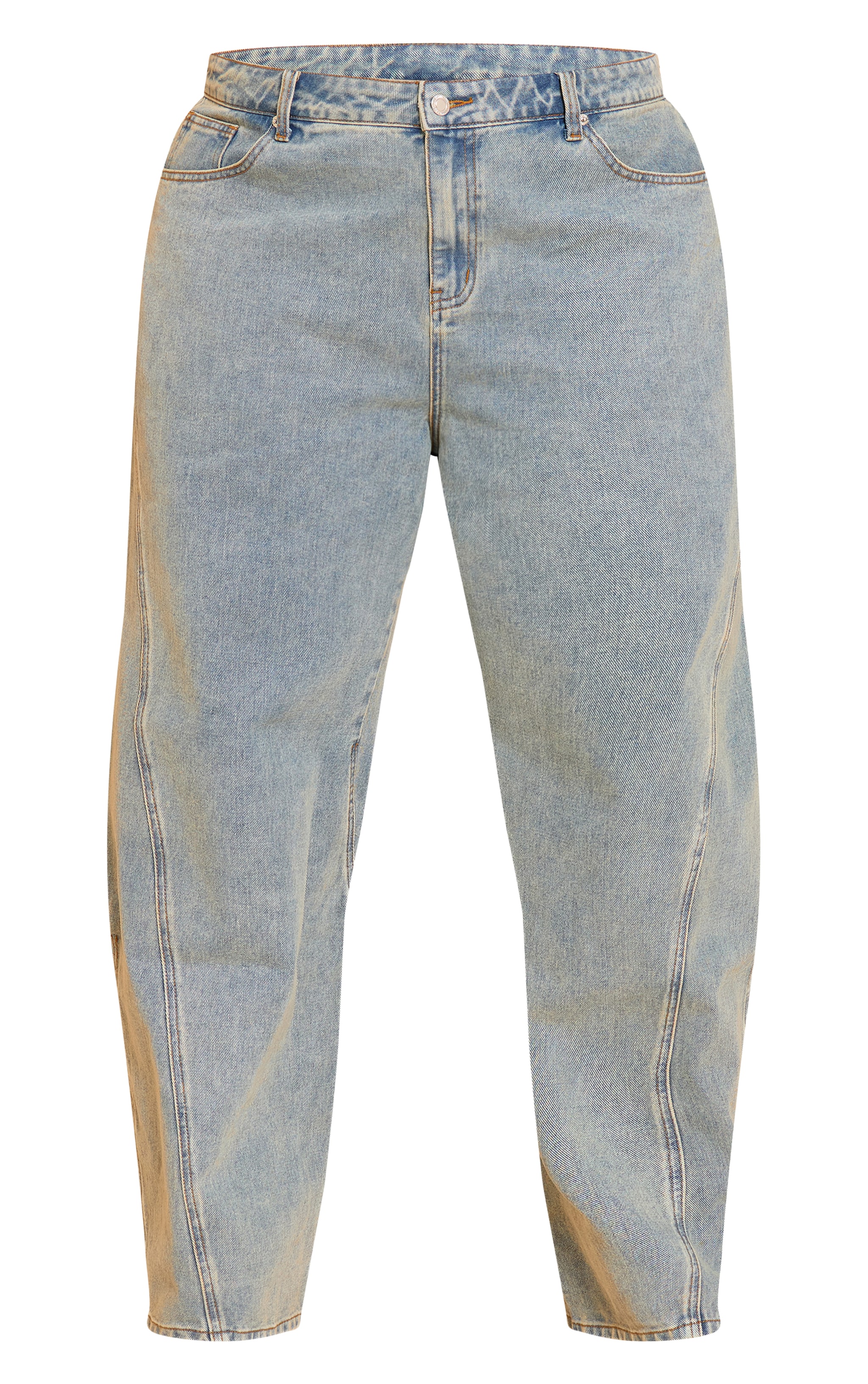 Plus Vintage Seam Detail Relaxed Wide Leg Jeans image 5