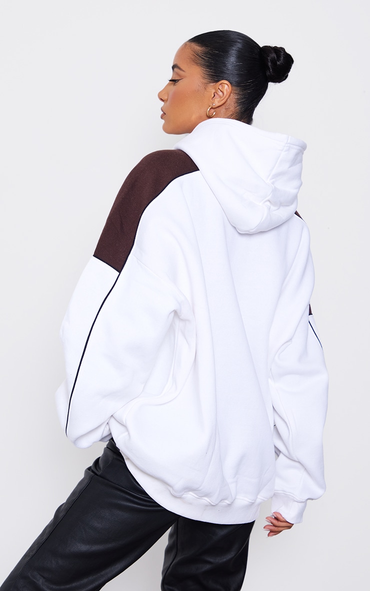 White Badge Print Oversized Sweatshirt image 2