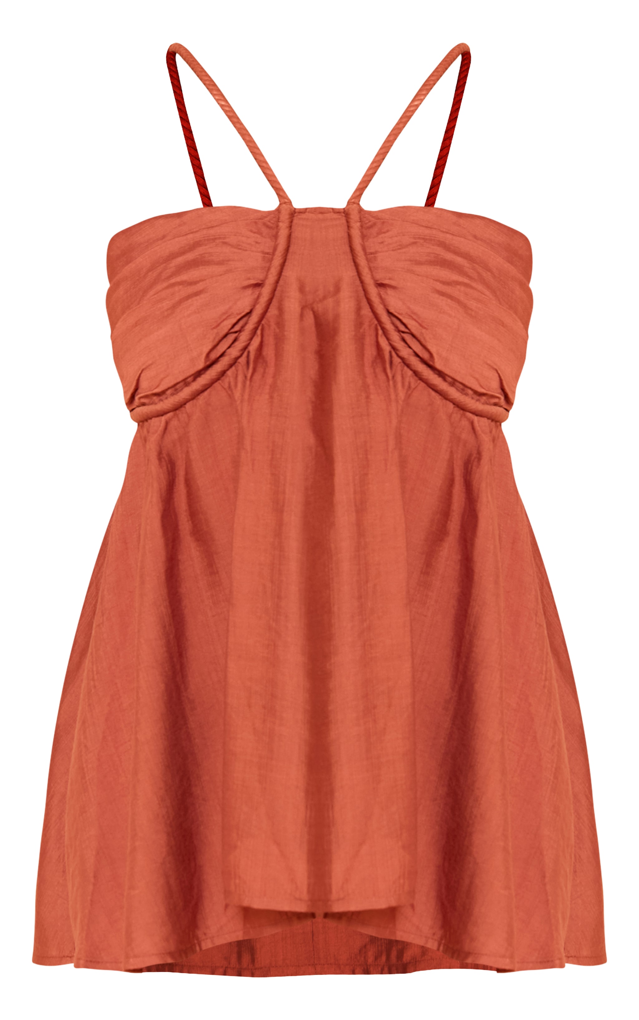Shape Rust Plaited Strappy Peplum Top image 5