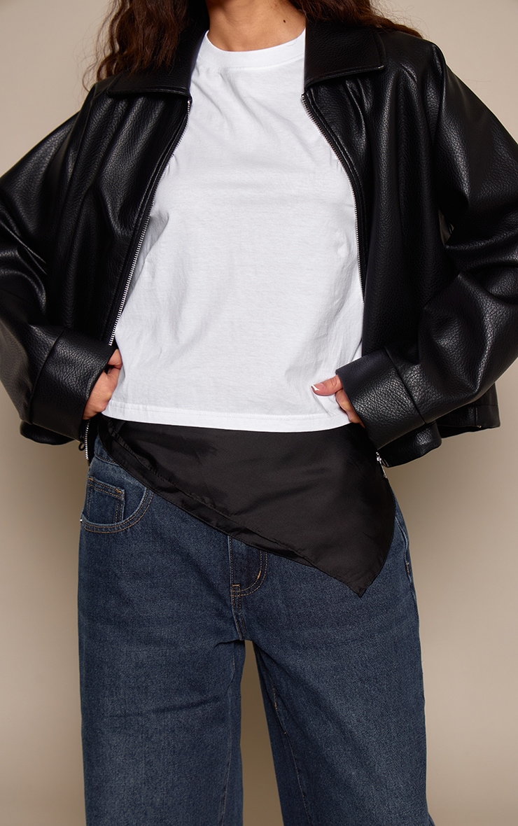 Black Soft Satin Bandana image 1