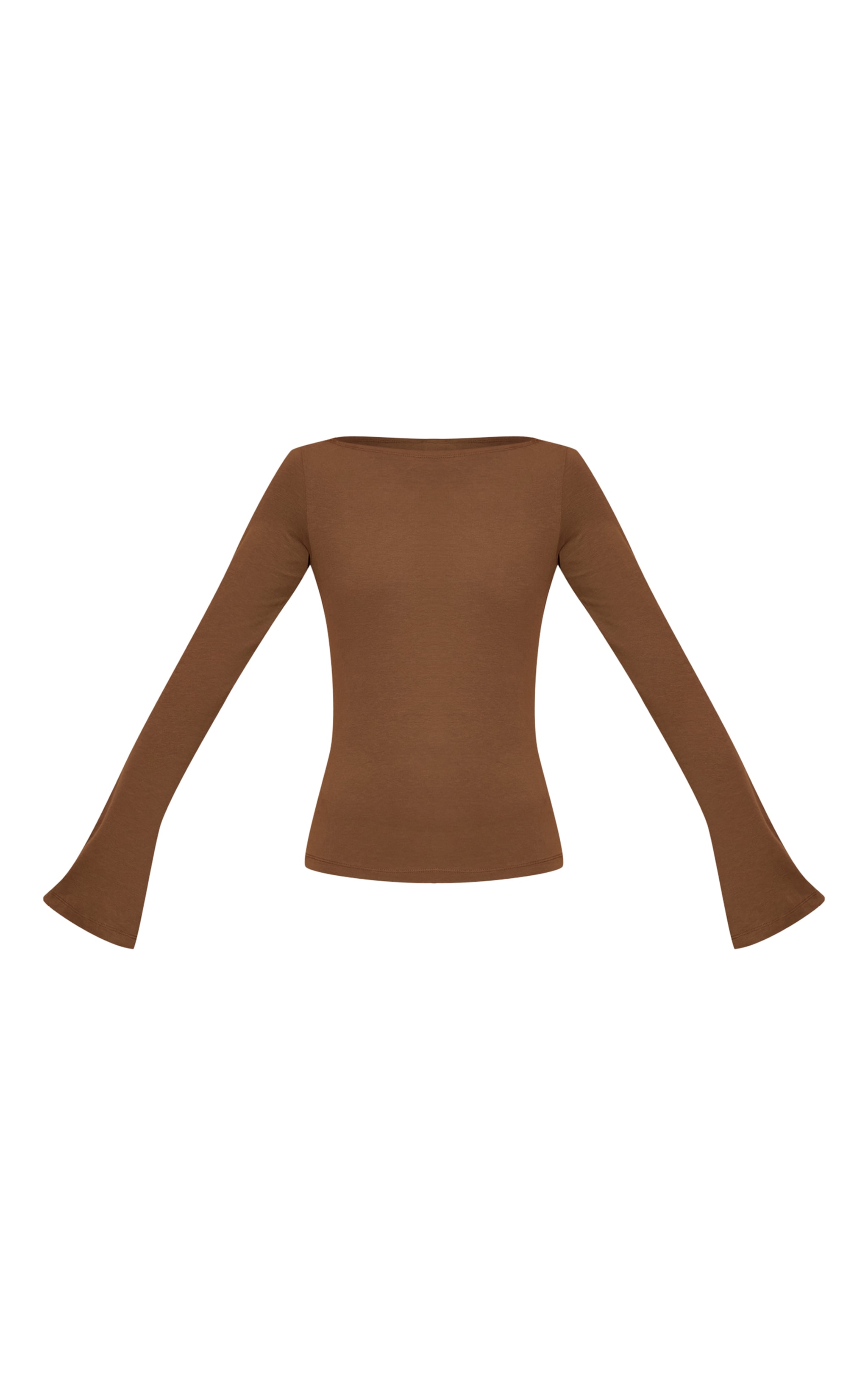 Mushroom Soft Cotton Boat Neck Flared Long Sleeve Top image 5