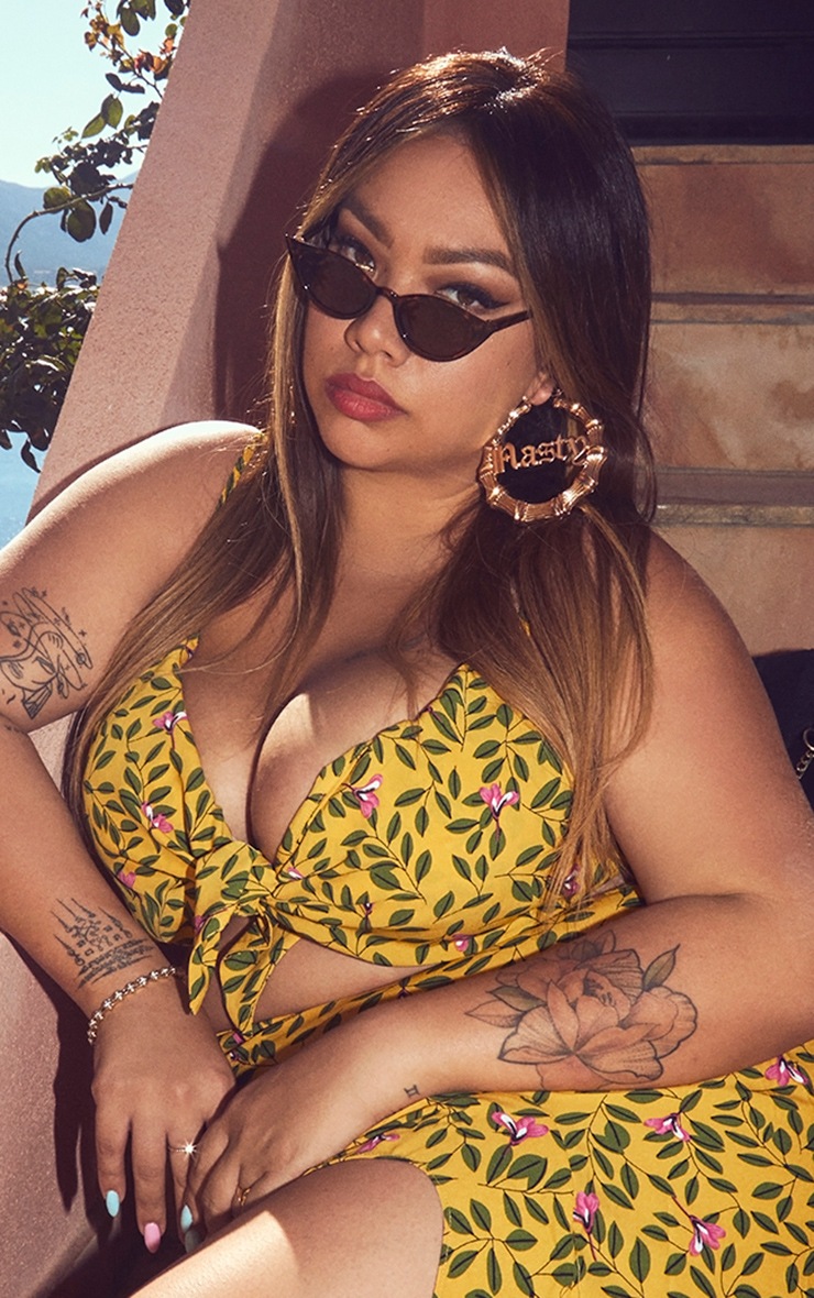 Brown Tortoiseshell Extreme Cat Eye Retro Sunglasses