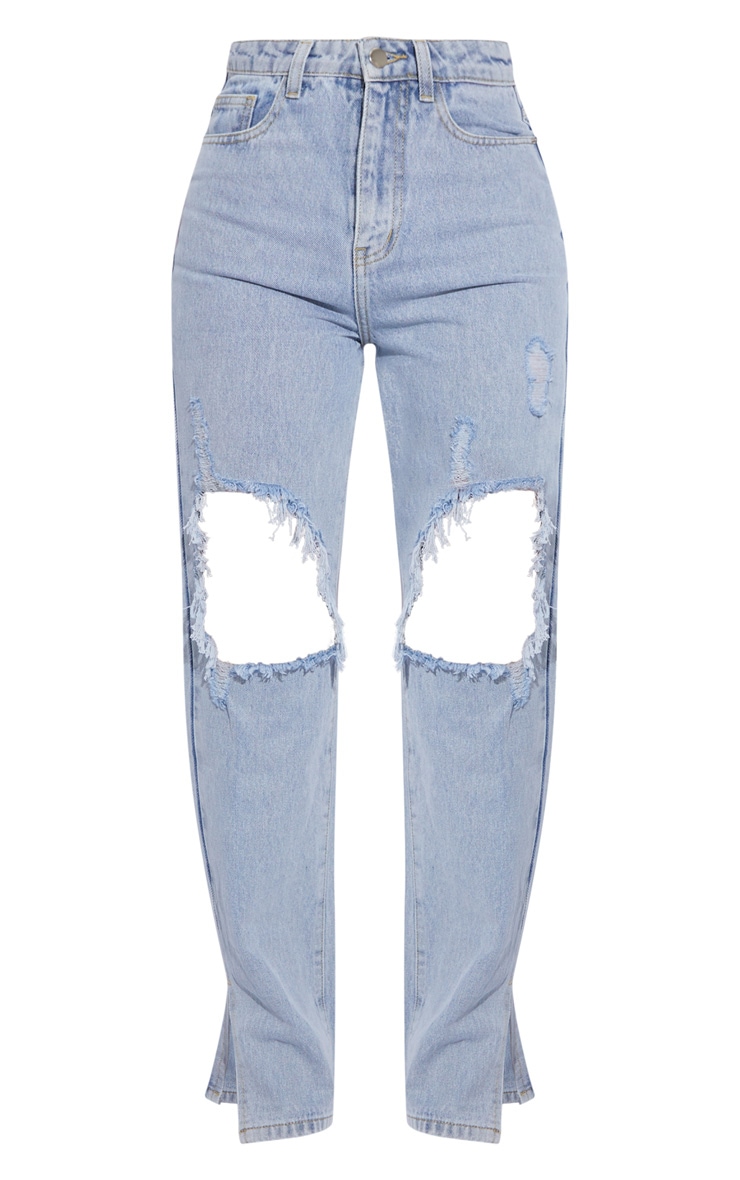 Split knee jeans clearance