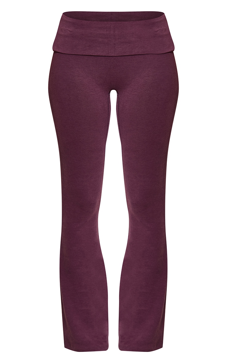 Deep Plum Melange Soft Cotton Yoga Pant  image 5