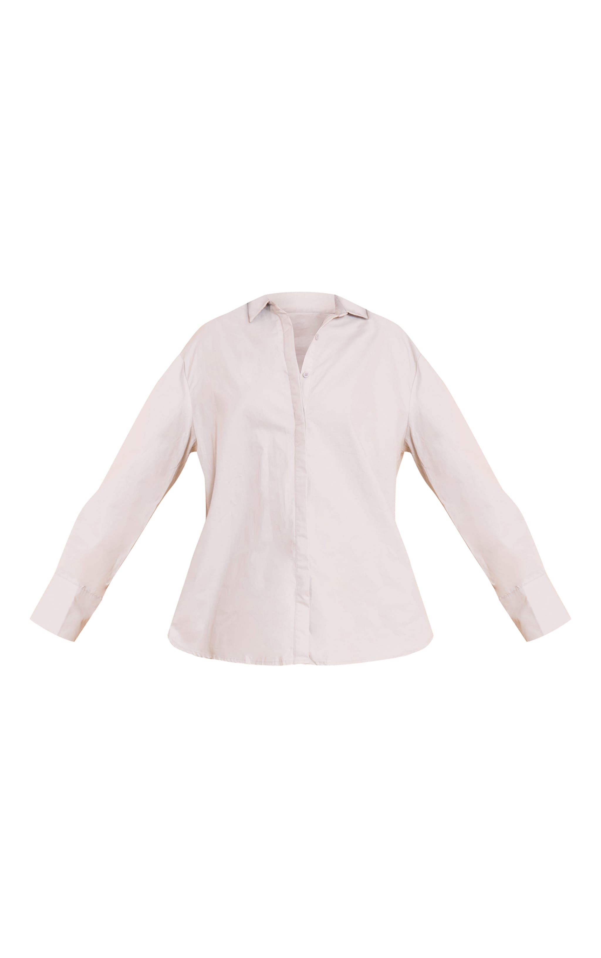 Light Grey Cotton Oversized Cuff Shirt image 5