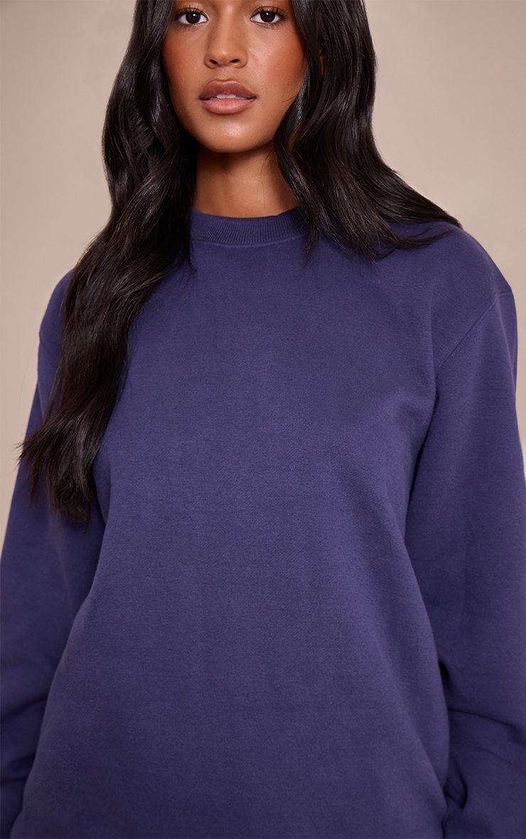 Tall Navy Oversized Crew Sweatshirt image 4