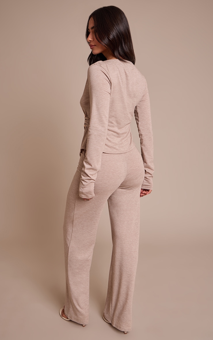 Petite Pantalon large en jersey gris pierre image 3