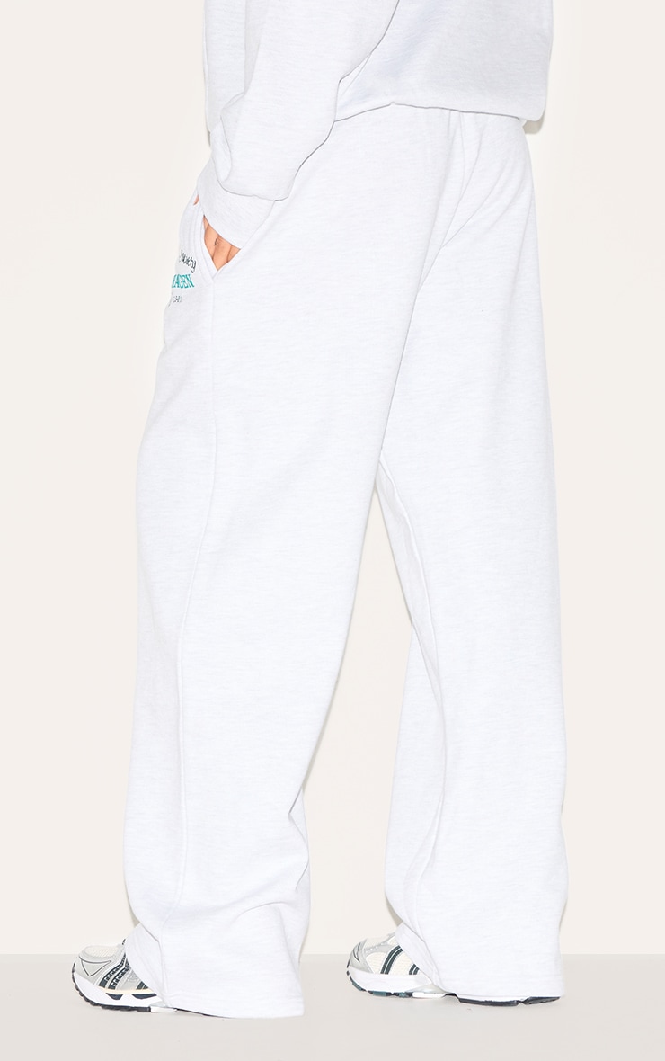 Ash Grey Premium New York Embroidered Straight Leg Track Pant image 3