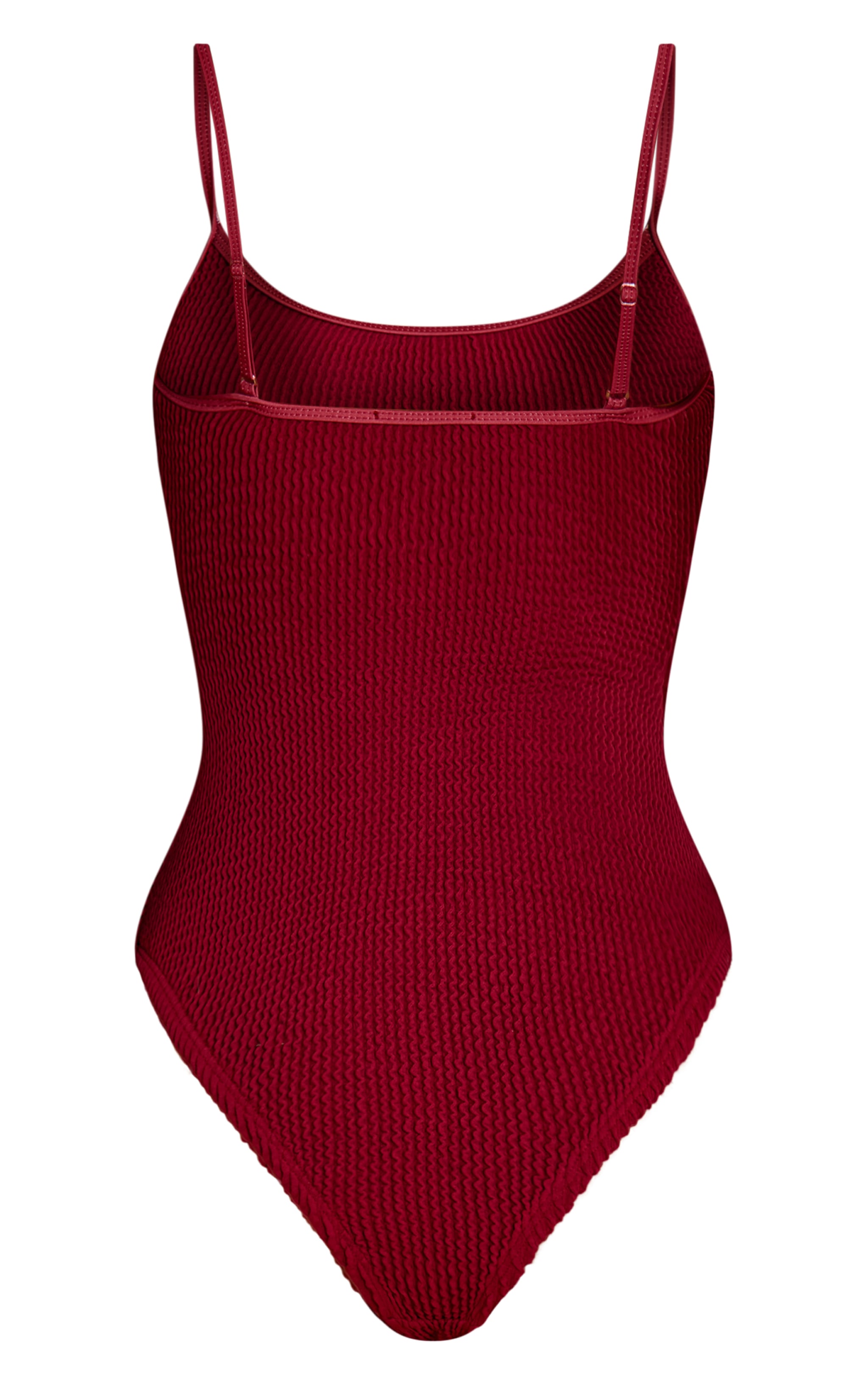 Burgundy Crinkle Strappy Swimsuit image 6