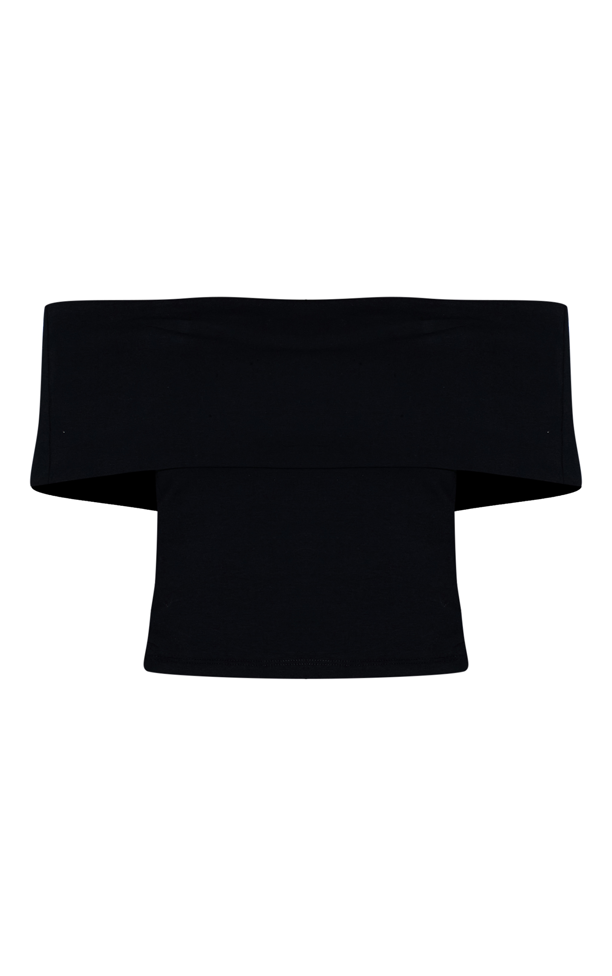 Black Soft Cotton Bardot Top image 5